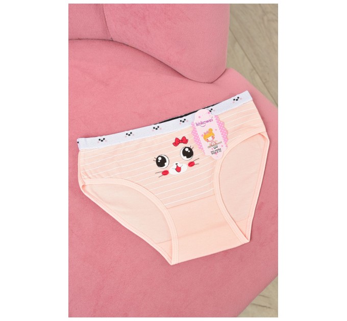 Трусики дитячі для дівчинки персикового кольору з малюнком 190744L