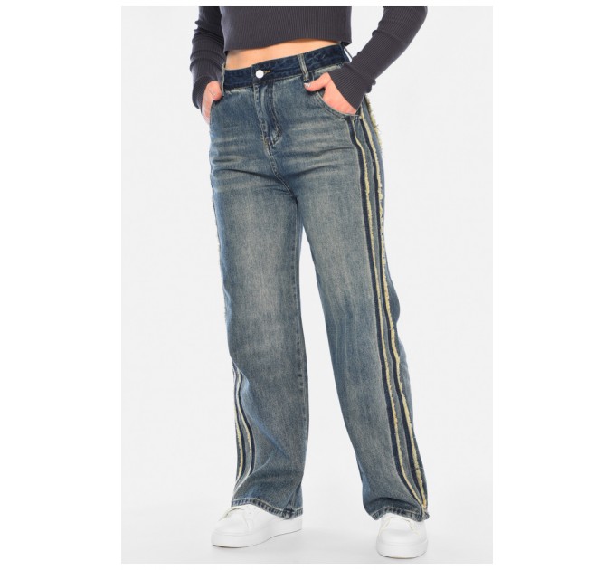 Джинсы женские прямые синего цвета 190927L