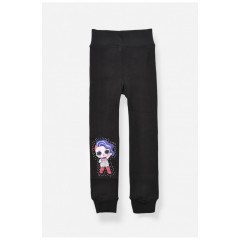 Лосины детские для девочки термо с начесом черного цвета 190945L