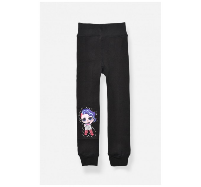 Лосини дитячі для дівчинки термо з начісом чорного кольору 190945L