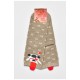 Шкарпетки жіночі з новорічним принтом бежевого кольору 190957L