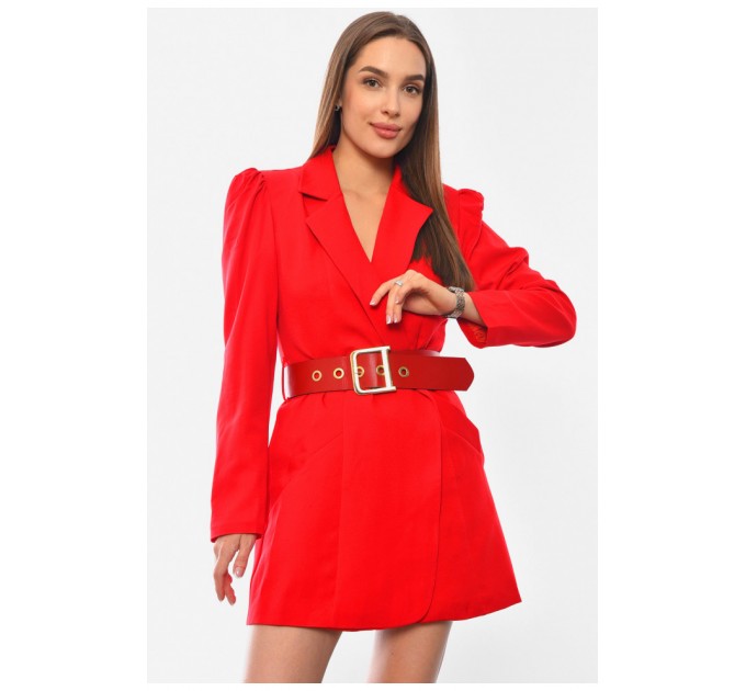 Сукня-піджак жіноча однотонна червоного кольору 191013L