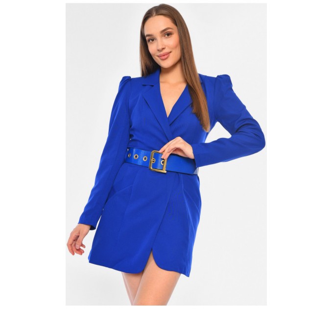 Сукня-піджак жіноча однотонна синього кольору 191014L