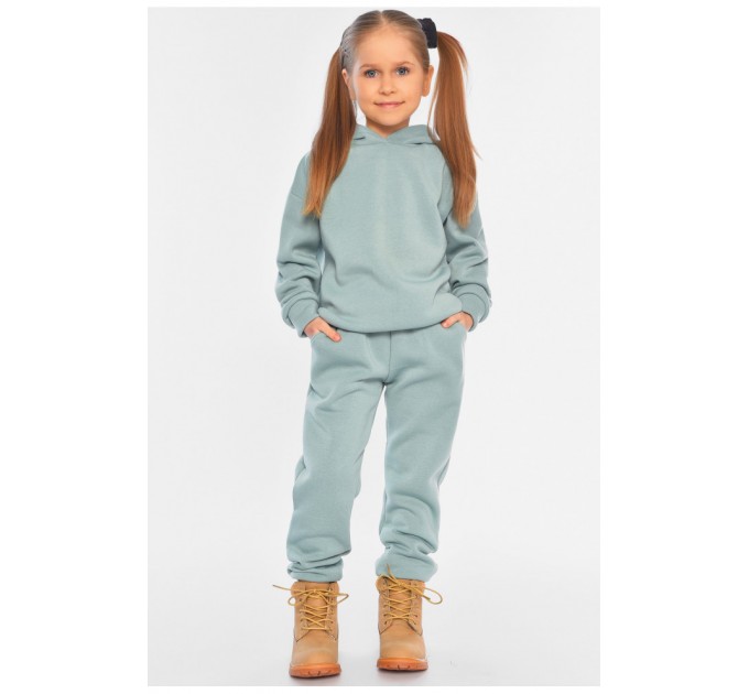 Спортивний костюм дитячий на флісі м'ятного кольору 191037L