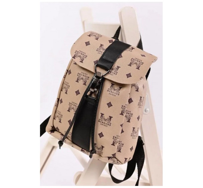 Рюкзак детский из экокожи бежевого цвета 191210L