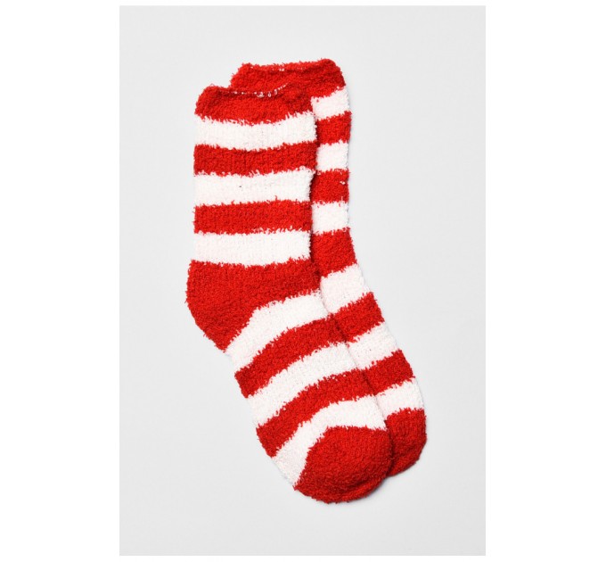 Носки женские травка красного цвета в полоску 191469L
