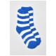 Носки женские травка синего цвета в полоску 191471L