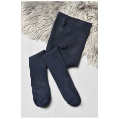 Колготи дитячі махрові для дівчинки однотонні темно-синього кольору 191590L