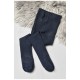Колготы детские махровые для девочки однотонные темно-синего цвета 191590L