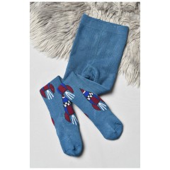 Колготы детские махровые для мальчика синего цвета с рисунком 191747L.
