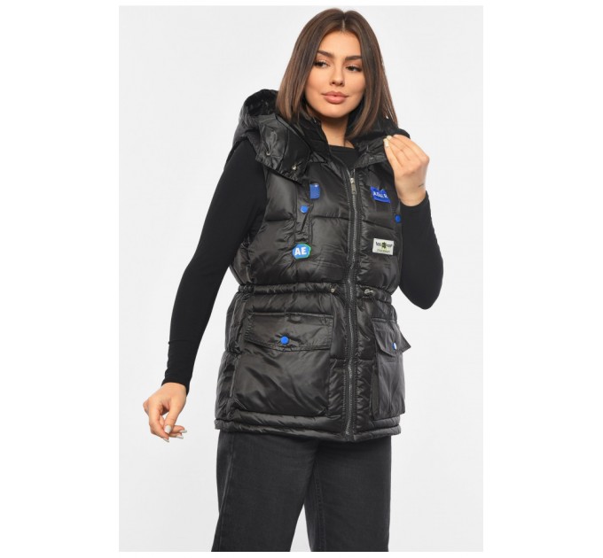 Жилетка женская черного цвета 191760L