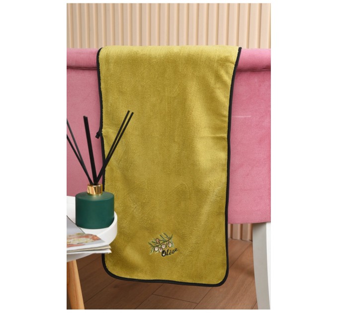 Рушник кухонний мікрофібра оливкового кольору розмір 35*70 см 191844L