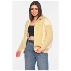 Кофта жіноча на блискавці бежевого кольору. 191895L