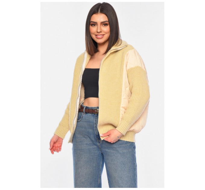 Кофта жіноча на блискавці бежевого кольору. 191895L