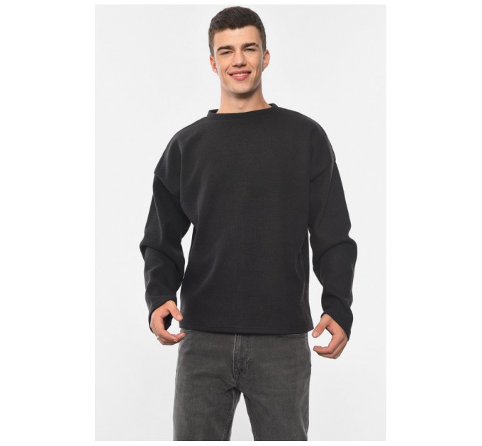 Свитер мужской однотонный черного цвета 192134L