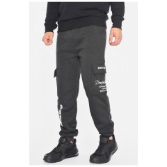 Спортивні штани чоловічі на флісі темно-сірого кольору 192142L
