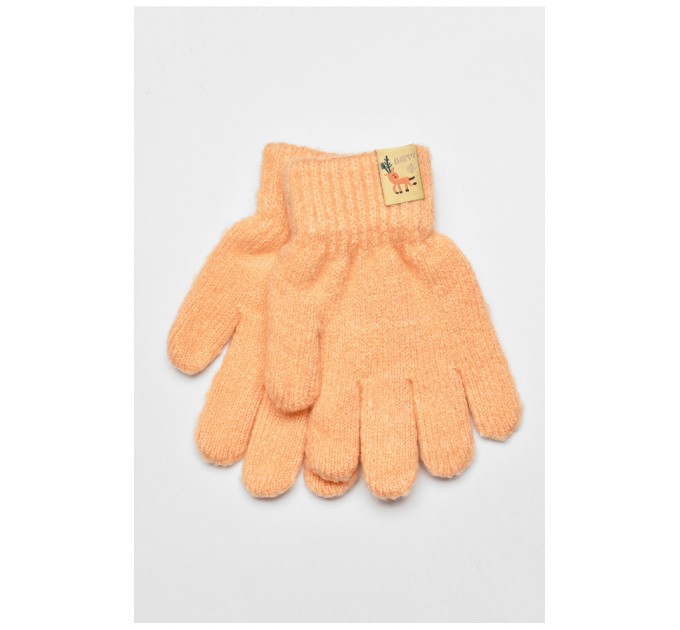 Рукавички дитячі з начісом однотонні персикового кольору 192693L
