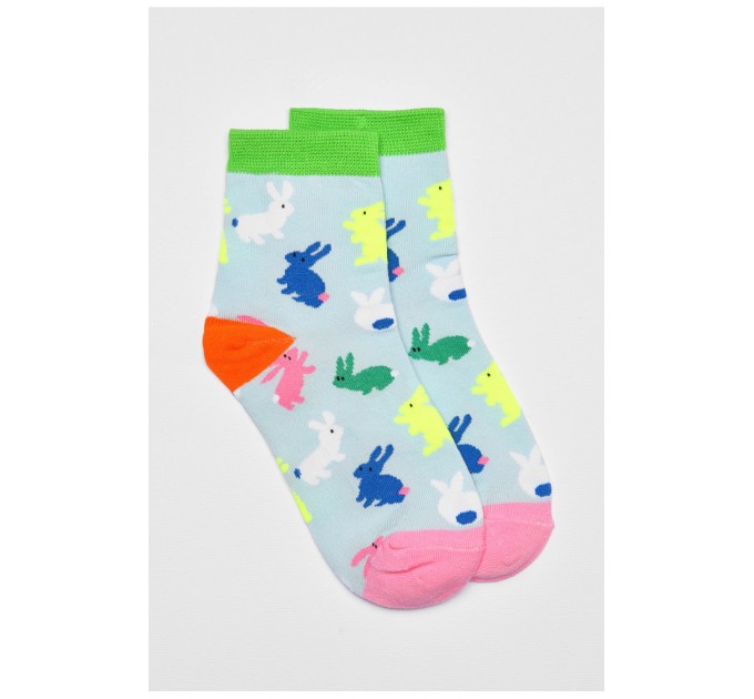 Носки детские демисезонные голубого цвета с рисунком 192901L