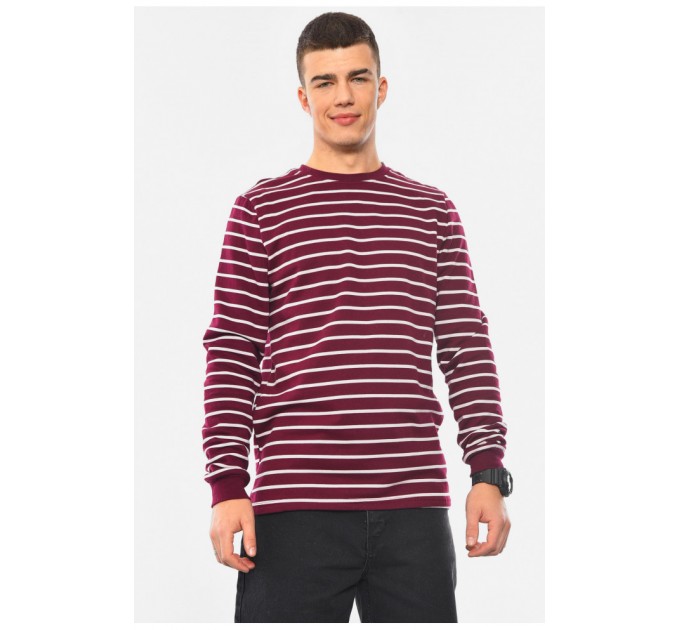 Світшот чоловічий напівбатальний на флісі бордового кольору 193018L