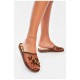 Капці домашні жіночі коричневого кольору 193106L
