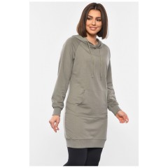Туніка-худі жіноча темно-сірого кольору 193296L Туніка-худі жіноча темно-сірого кольору 193296L