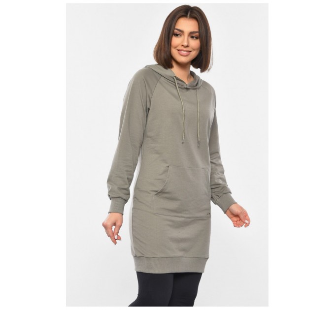 Туніка-худі жіноча темно-сірого кольору 193296L