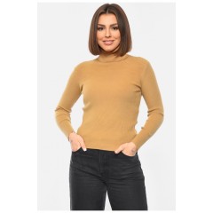 Гольф жіночий однотонний кольору мокко 193390L Гольф жіночий однотонний кольору мокко 193390L