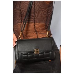 Клатч жіночий з екошкіри чорного кольору 193632L