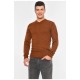 Светр чоловічий однотонний коричневого кольору 194034L