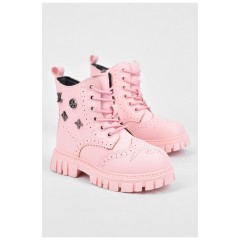 Ботинки детские для девочки демисезонные светло-розового цвета 194091L