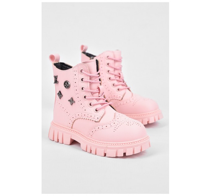 Ботинки детские для девочки демисезонные светло-розового цвета 194091L