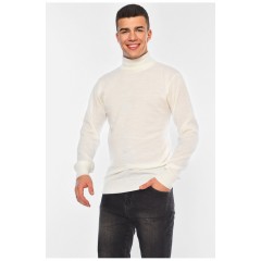 Светр чоловічий однотонний молочного кольору 194488L
