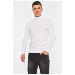 Светр чоловічий однотонний білого кольору 194493L