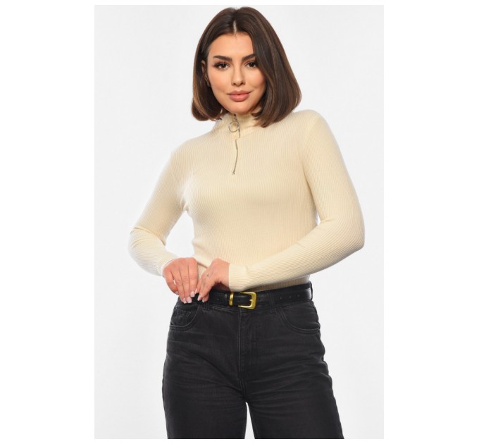 Гольф женский однотонный молочного цвета 194567L