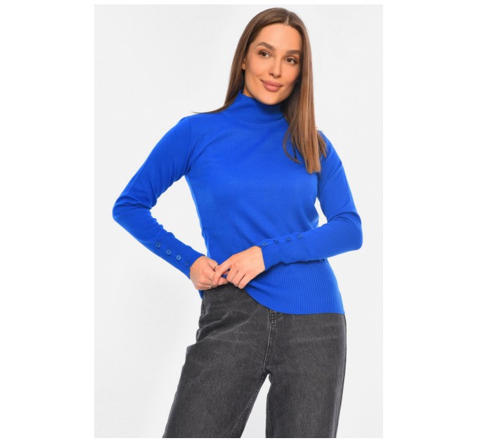 Гольф жіночий однотонний синього кольору 194571L