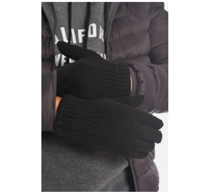 Рукавички чоловічі подвійні акрилові чорного кольору 194723L