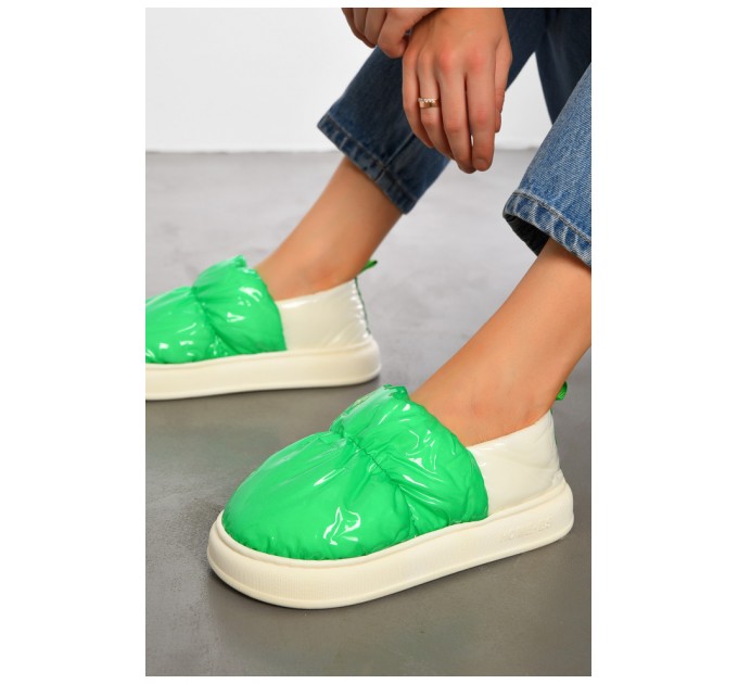 Капці домашні жіночі зеленого кольору 194780L