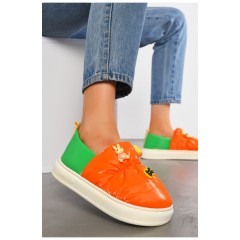 Капці домашні жіночі помаранчевого кольору 194783L Капці домашні жіночі помаранчевого кольору 194783L