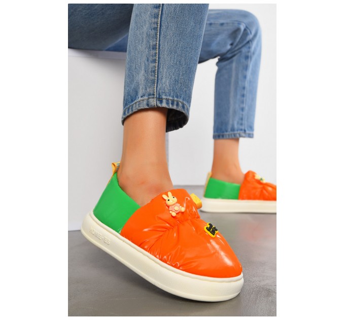 Капці домашні жіночі помаранчевого кольору 194783L