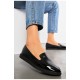 Туфлі-лофери жіночі чорного кольору 194871L