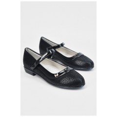 Туфлі для дівчинки чорного кольору на ліпучці 194955L