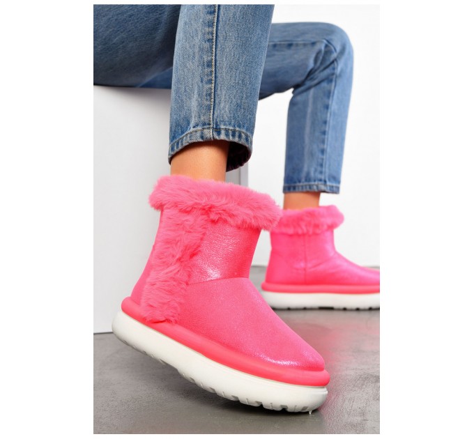 Уггі жіночі на хутрі рожевого кольору 195167L