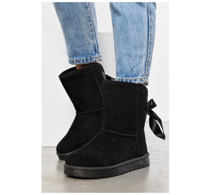 Уггі жіночі на хутрі чорного кольору 195415L