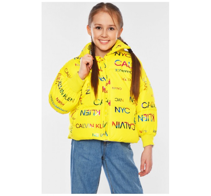 Куртка дитяча для дівчинки демісезонна жовтого кольору 195632L