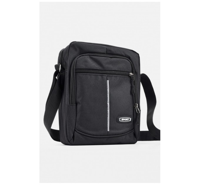 Мужская сумка через плечо текстиль черного цвета 195751L