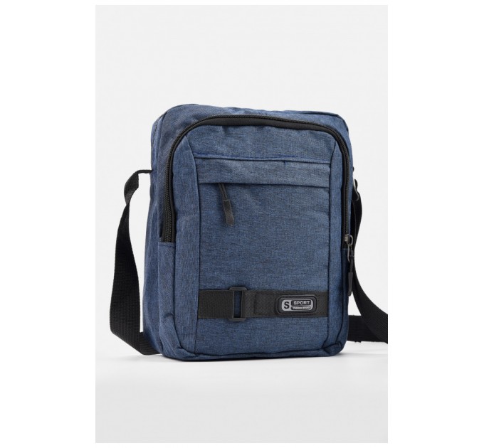 Сумка чоловіча через плече текстиль синього кольору 195754L