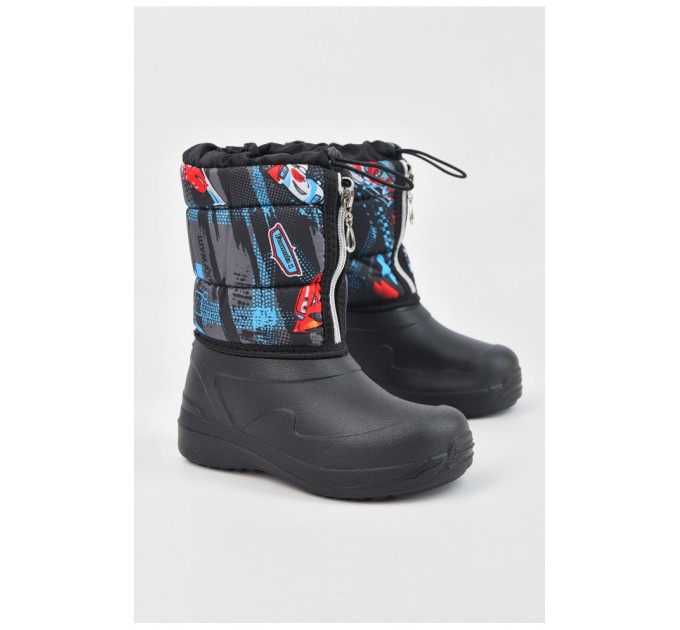 Дутики детские на меху черного цвета 195785L