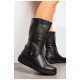 Чоботи жіночі зимові на блискавці чорного кольору 195823L
