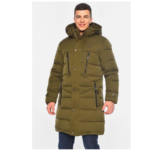 Куртка чоловіча подовжена єврозима кольору хакі 196062L