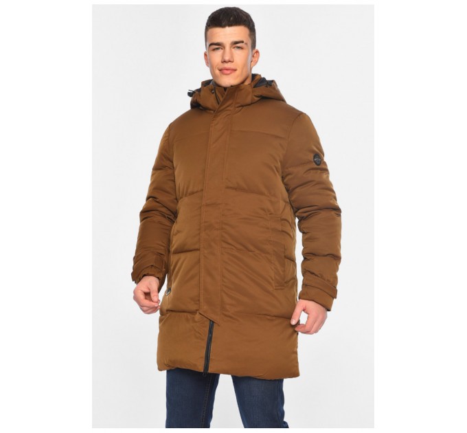 Куртка чоловіча подовжена єврозима коричневого кольору 196071L